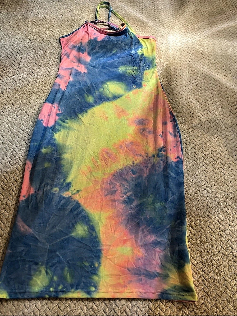 Tie-Dye Mini Dress in Blue & Pink Like New